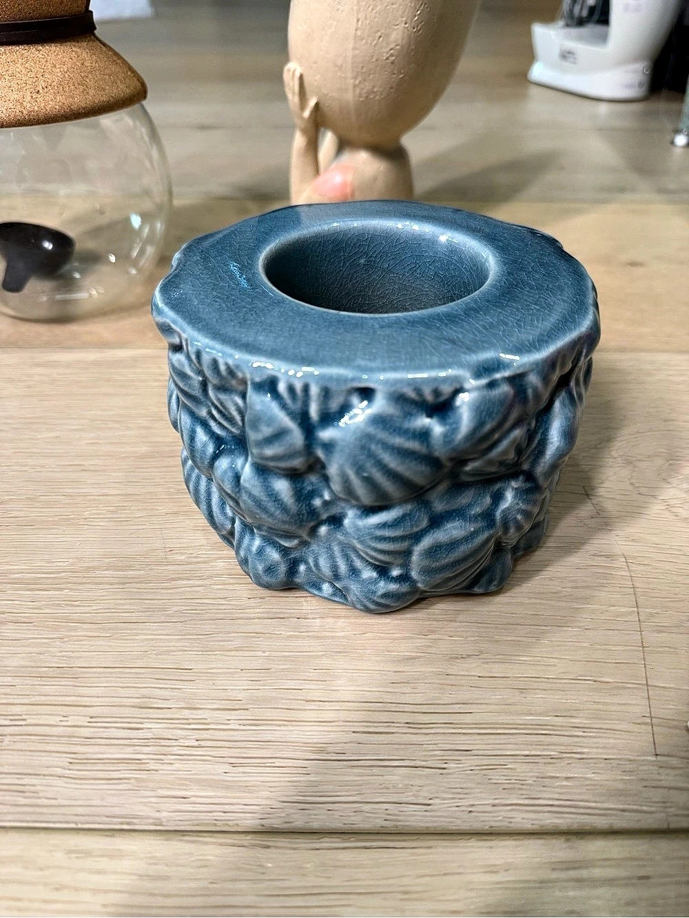 Blue Textured Ceramic Decor